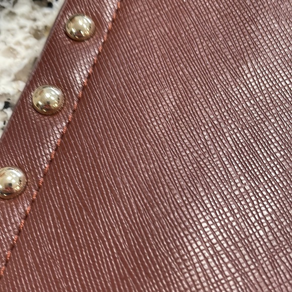 WHBM fun envelope style clutch with removable wrist strap in brown - Picture 5 of 5